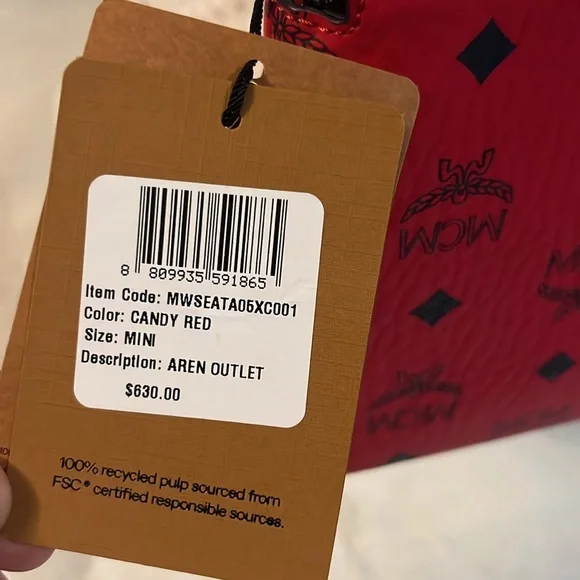 NWT MCM Red Crossbody Bag - Picture 3 of 6